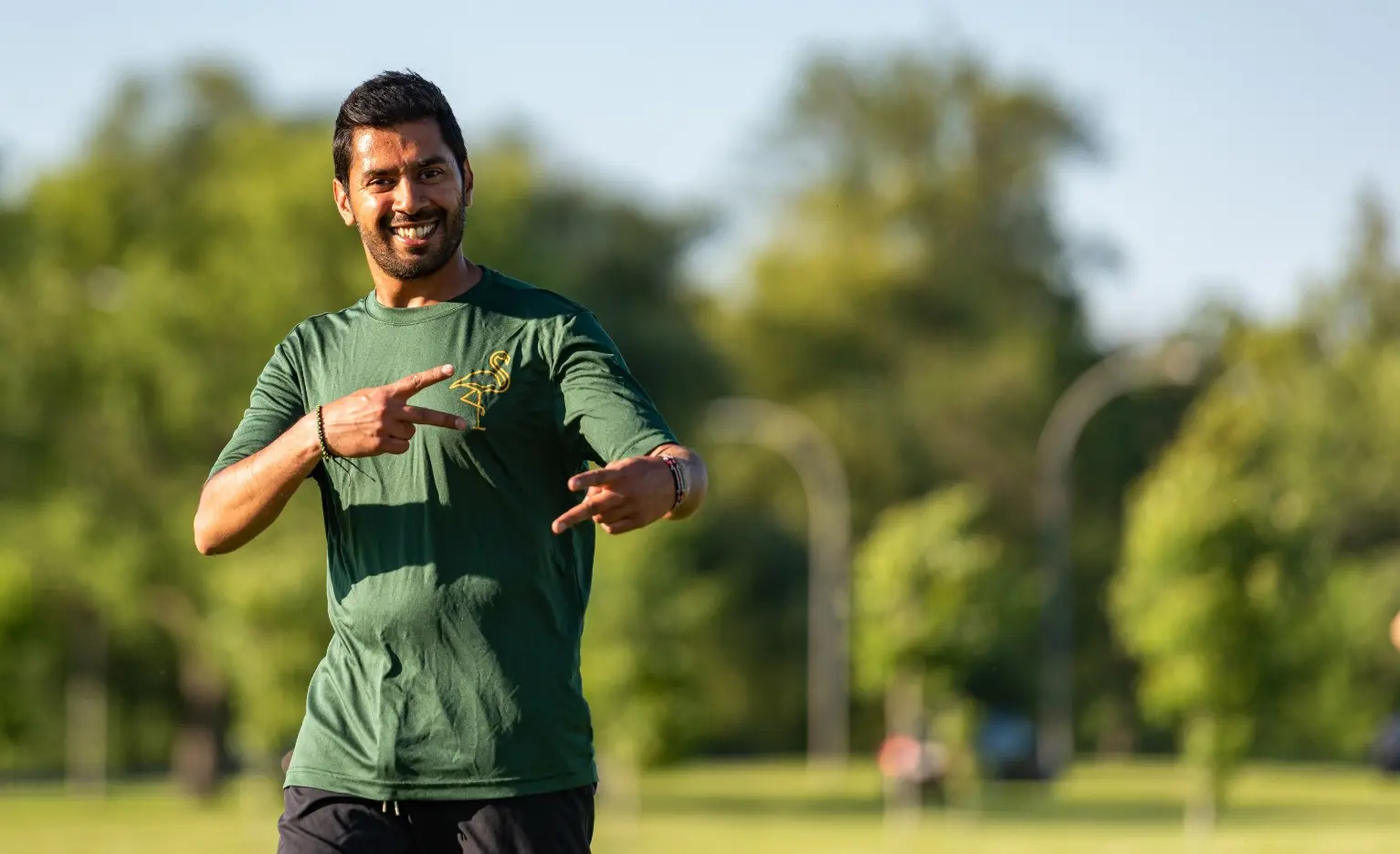 Person in a soccer uniform in a field